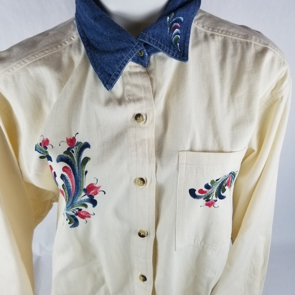 Hand Painted long sleeve button down - Picture 2 of 5